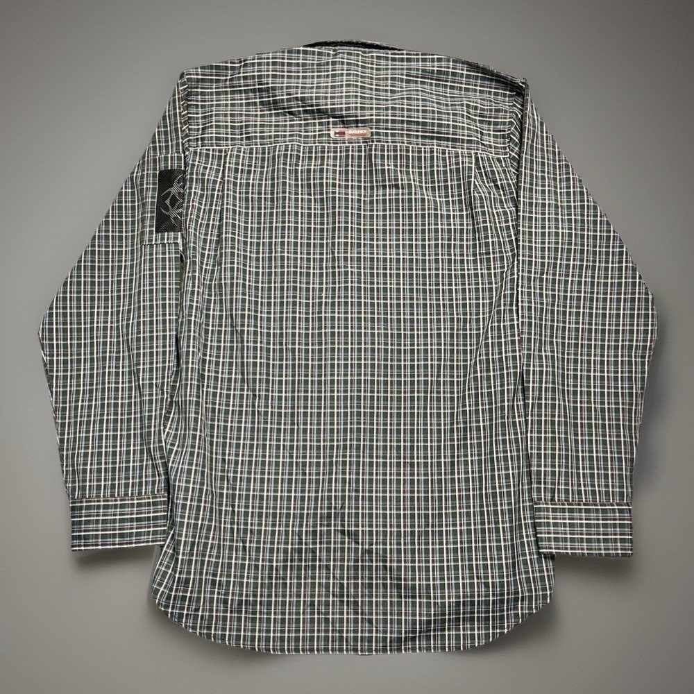 Y2K Bugle Boy Oversized Utility Shirt Mens M Green Plaid NWT - Picture 2 of 3